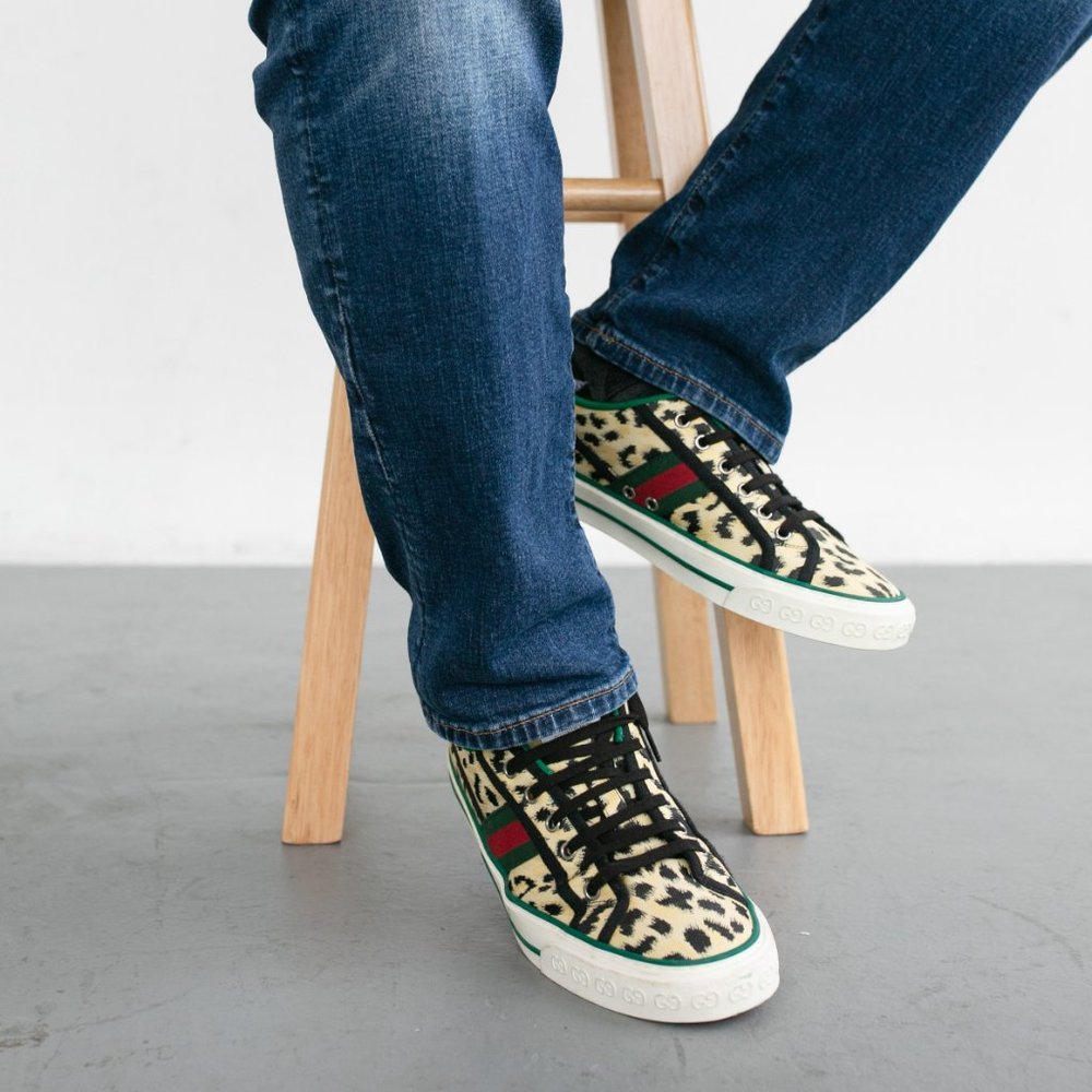 Gucci Tennis 1977 Leopard Print Sneakers